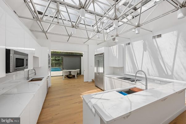 Interior, Kitchen, Pendant Lights, Wood Texture Flooring