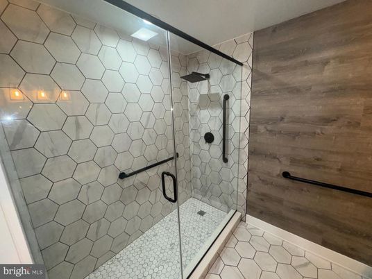 Bathroom, Glass Shower, Interior, Wooden Walls