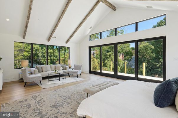 Bedroom, Interior, Recessed Lighting, Wooden Beams, Wood Texture Flooring