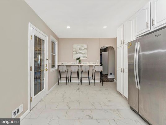 Interior, Kitchen, Marble, Recessed Lighting, Stainless Steel Appliances