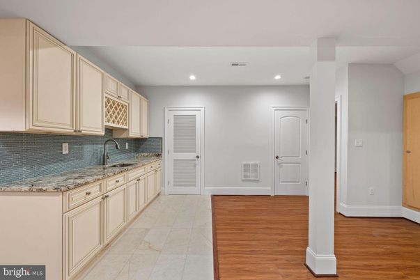 Interior, Kitchen, Recessed Lighting, Wood Texture Flooring