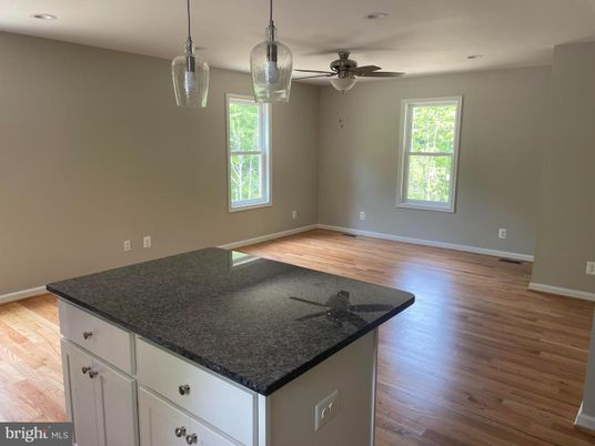 Empty room, Interior, Pendant Lights, Recessed Lighting, Wood Texture Flooring
