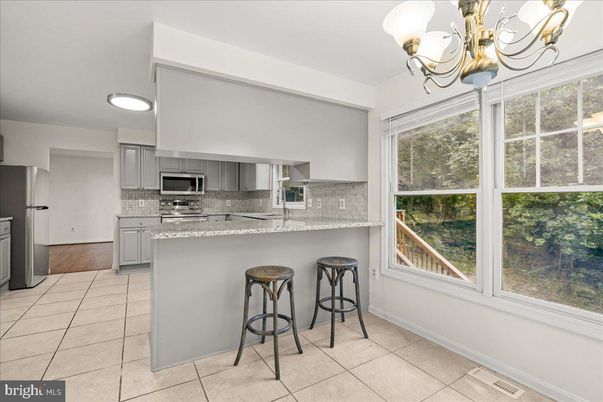 Chandelier, Interior, Kitchen, Stainless Steel Appliances