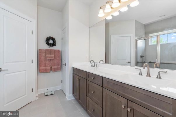 Bathroom, Dual Sink Vanities, Glass Shower, Interior