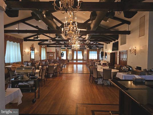 Chandelier, Dining room, Interior, Wooden Beams, Wood Texture Flooring