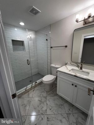 Bathroom, Glass Shower, Interior, Marble, Recessed Lighting