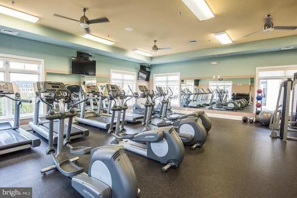 Fitness Equipment, Gym, Interior, Recessed Lighting