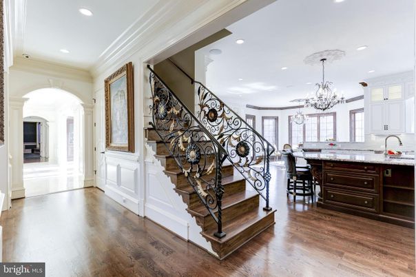 Chandelier, Interior, Kitchen, Recessed Lighting, Wood Texture Flooring
