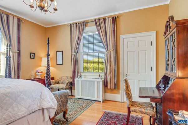 Bedroom, Chandelier, Interior, Wood Texture Flooring