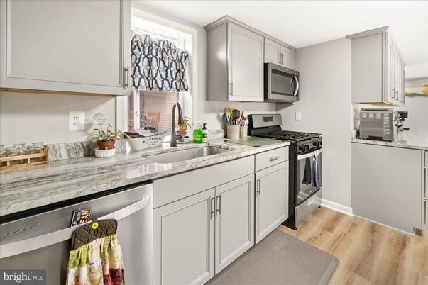 Interior, Kitchen, Stainless Steel Appliances, Wood Texture Flooring