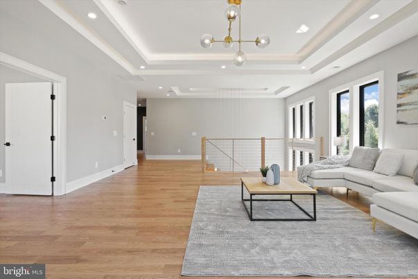 Interior, Living room, Pendant Lights, Recessed Lighting, Wood Texture Flooring