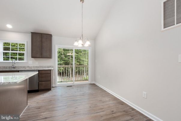 Chandelier, Interior, Kitchen, Pendant Lights, Recessed Lighting, Wood Texture Flooring