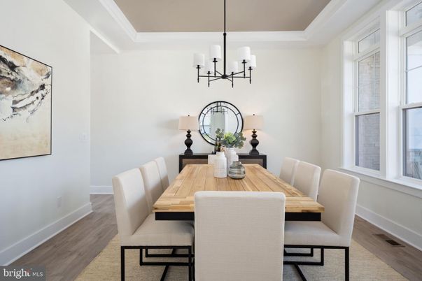 Chandelier, Dining room, Interior, Wood Texture Flooring