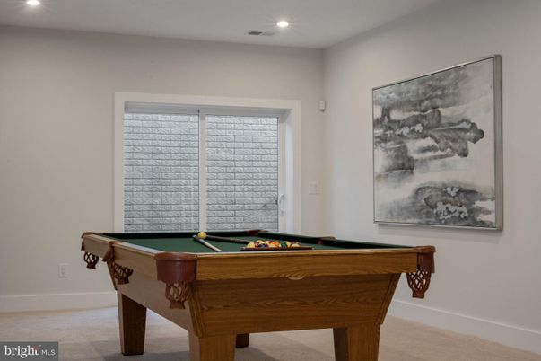 Billiard Table, Game Room, Interior, Recessed Lighting
