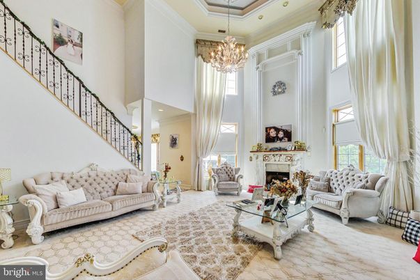 Chandelier, Fireplace, Interior, Living room, Recessed Lighting