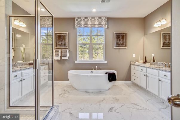 Bathroom, Glass Shower, Interior, Marble, Recessed Lighting