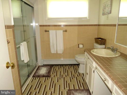 Bathroom, Glass Shower, Interior, Tile Countertops