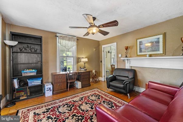 Fireplace, Home Office, Interior, Wood Texture Flooring