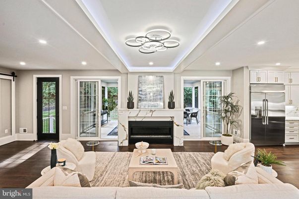 Interior, Kitchen, Living room, Recessed Lighting, Stainless Steel Appliances, Wood Texture Flooring