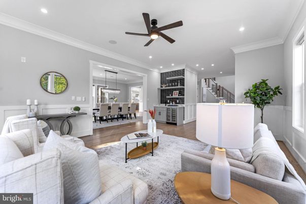 Dining room, Interior, Kitchen, Living room, Pendant Lights, Recessed Lighting, Wood Texture Flooring