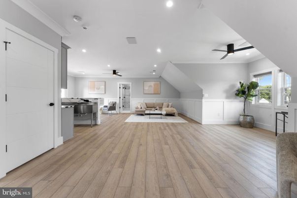 Interior, Kitchen, Living room, Recessed Lighting, Wood Texture Flooring