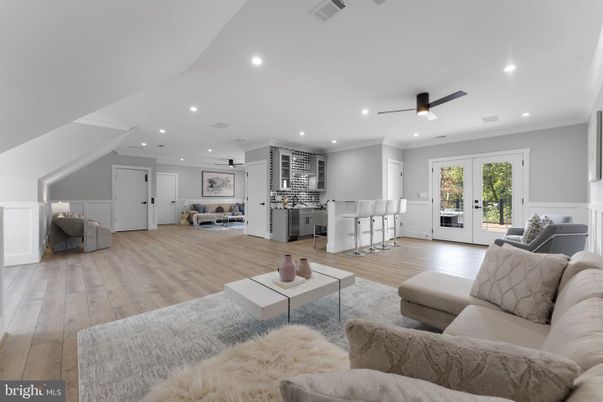Interior, Kitchen, Living room, Recessed Lighting, Wood Texture Flooring