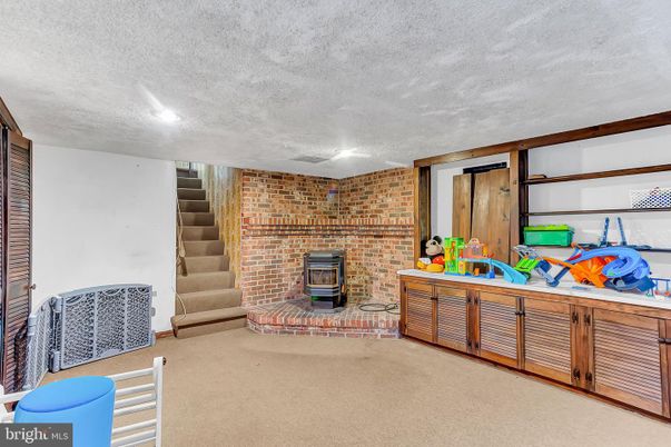 Fireplace, Interior, Recessed Lighting, Stone Walls