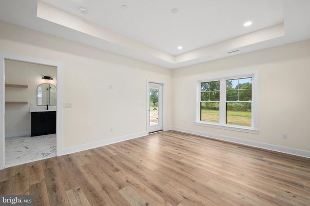 Empty room, Interior, Marble, Recessed Lighting, Wood Texture Flooring