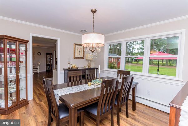 Chandelier, Dining room, Interior, Wood Texture Flooring