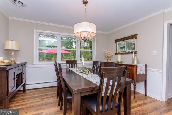 Chandelier, Dining room, Interior, Wood Texture Flooring