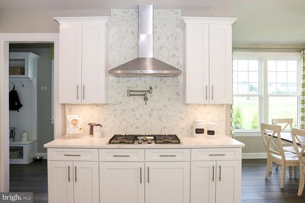 Interior, Kitchen, Marble Walls, Wood Texture Flooring