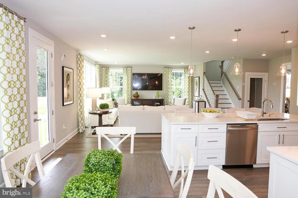Interior, Kitchen, Living room, Pendant Lights, Recessed Lighting, Stainless Steel Appliances, Wood Texture Flooring