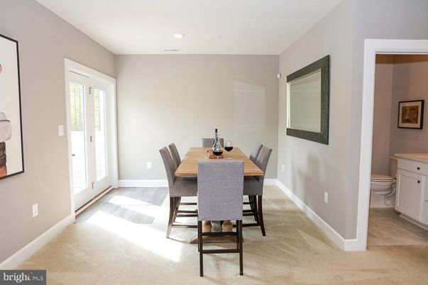 Bathroom, Dining room, Interior, Recessed Lighting, Wood Texture Flooring
