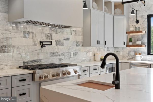 Interior, Kitchen, Marble Walls, Stainless Steel Appliances