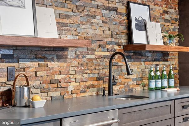 Interior, Kitchen, Stainless Steel Appliances, Stone Walls