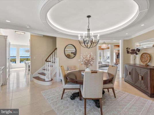 Chandelier, Dining room, Interior, Recessed Lighting