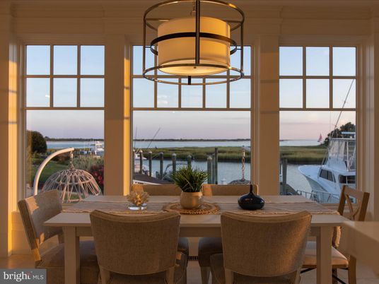 Dining room, Interior, Pendant Lights, Water