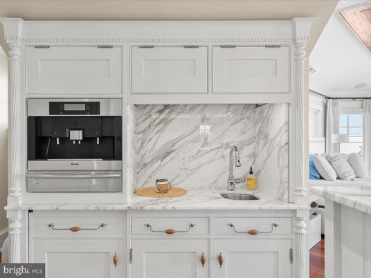 Interior, Kitchen, Marble Walls, Stainless Steel Appliances
