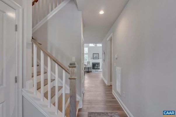 Fireplace, Interior, Recessed Lighting, Wood Texture Flooring