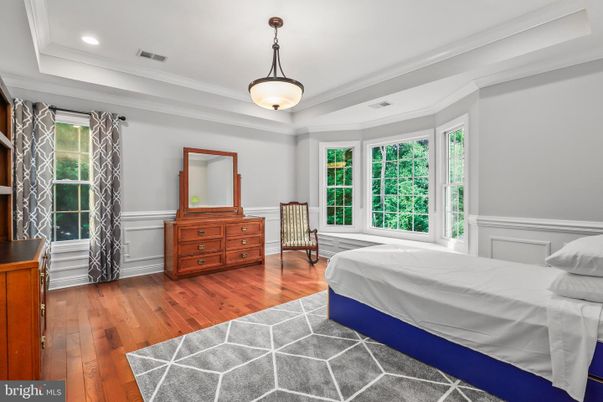 Bedroom, Interior, Pendant Lights, Recessed Lighting, Wood Texture Flooring