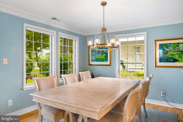 Chandelier, Dining room, Interior, Wood Texture Flooring