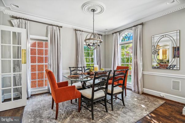 Chandelier, Dining room, Interior, Wood Texture Flooring