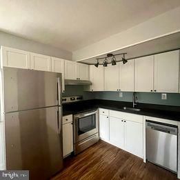Interior, Kitchen, Stainless Steel Appliances, Wood Texture Flooring