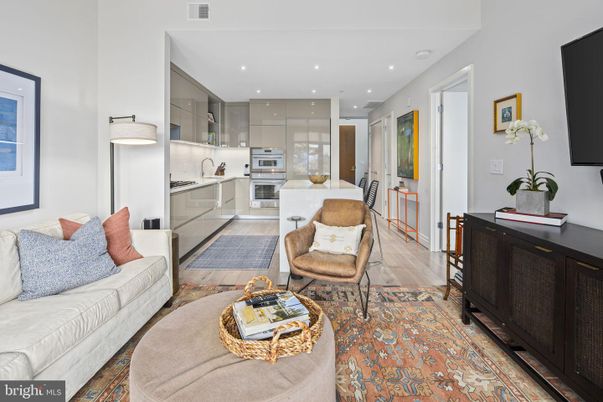 Interior, Kitchen, Living room, Recessed Lighting, Stainless Steel Appliances, Wood Texture Flooring