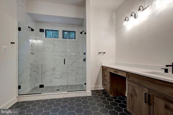 Bathroom, Glass Shower, Interior, Marble Walls