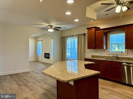 Interior, Kitchen, Recessed Lighting, Wood Texture Flooring