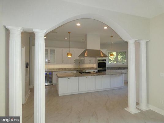 Interior, Kitchen, Marble, Pendant Lights, Recessed Lighting, Stainless Steel Appliances