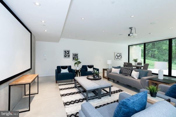 Dining room, Interior, Living room, Projection Screen, Recessed Lighting