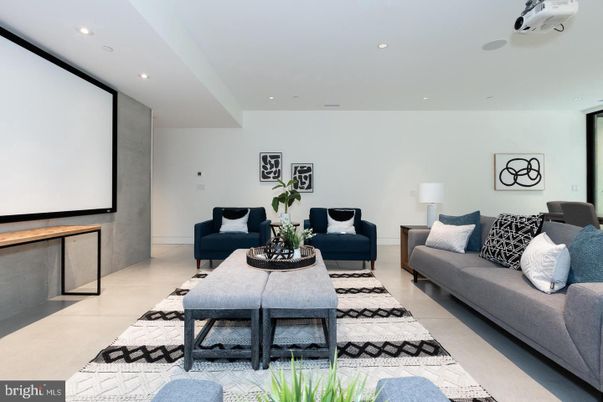 Interior, Living room, Projection Screen, Recessed Lighting