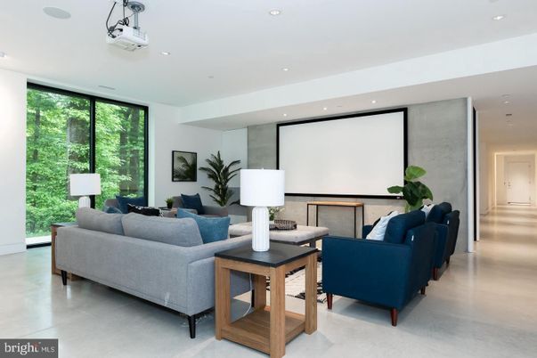 Interior, Living room, Projection Screen, Recessed Lighting